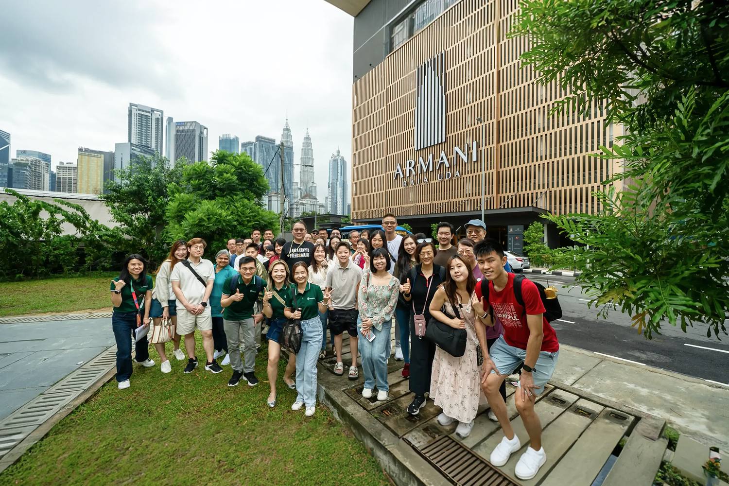 A Crestbrick investor group outside a Kuala Lumpur development